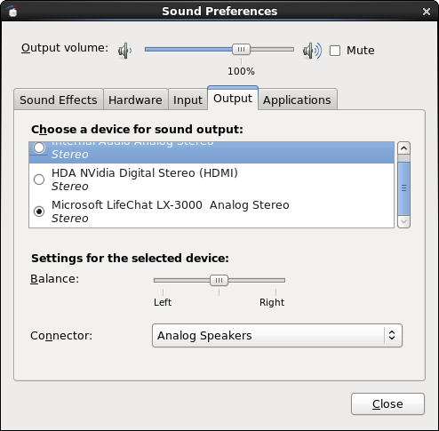 soundpreferences2.png Gnome Sound Preferences Output