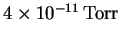 $ 4\times10^{-11}\ensuremath{\unskip\,\mathrm{Torr}}$