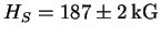 $ H_{S}=187\pm2\ensuremath{\unskip\,\mathrm{kG}}$